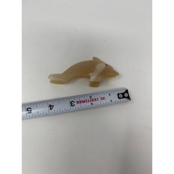Vintage Hand Carved Granite Marble Agate Dolphin Figurine Statue Paper Weight - Picture 7 of 7